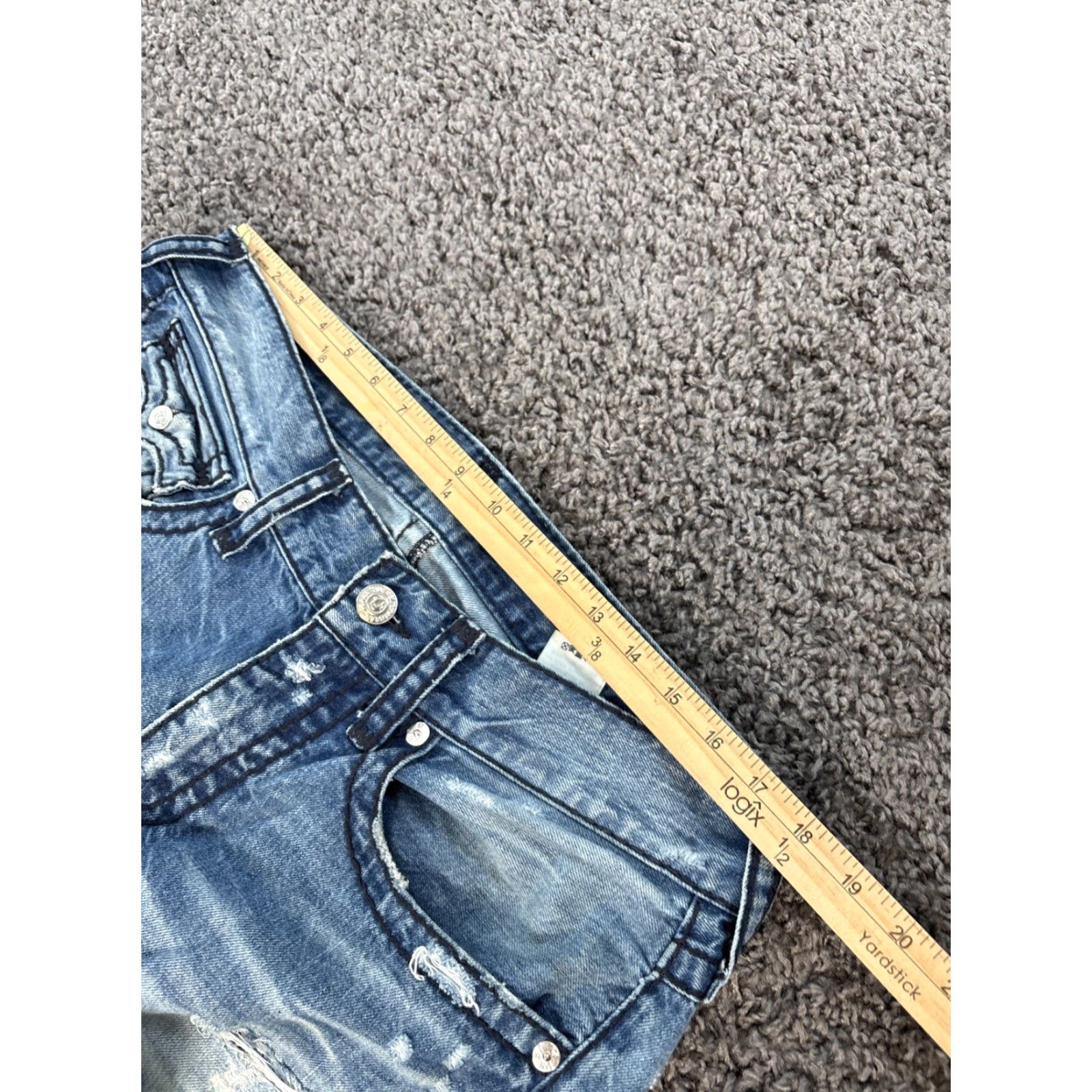 True Religion VINTAGE True Religion Jeans Bootcut Jeans Light Wash Distressed 36x34 Men Blue 34 In Inseam Size US 36 / EU 52 - 4 Thumbnail
