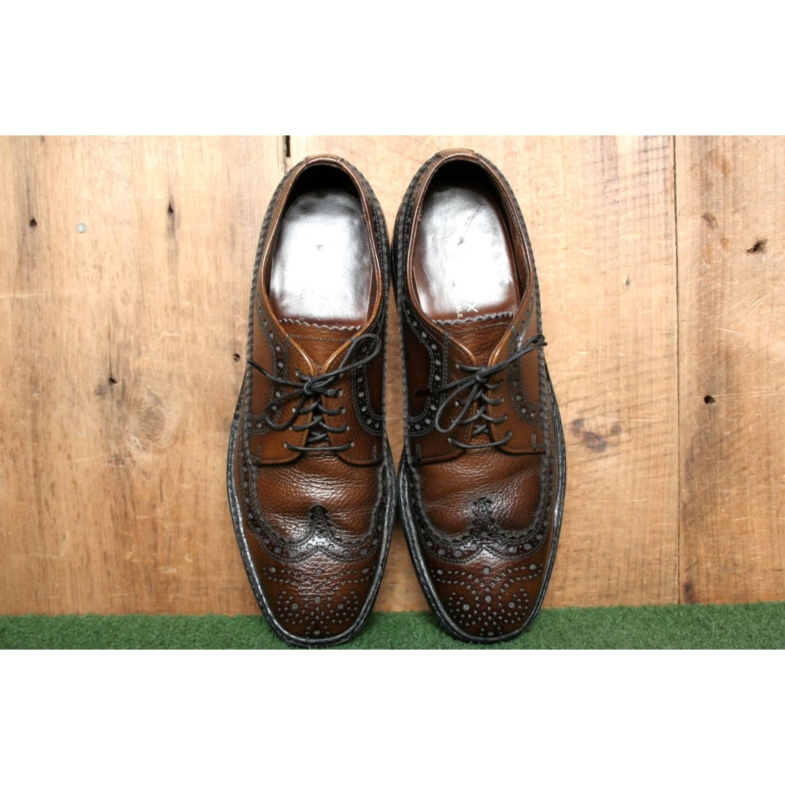 Stacy Adams VINTAGE Roblee Brown Full Grain Leather Longwing Wingtip Brogue Oxfords Sz. 8B Mens Dress Brown Leather Roblee Ro-Flex Brogue Wingtip Shoes 8B Mens Size US 8 / EU 41 - 4 Thumbnail