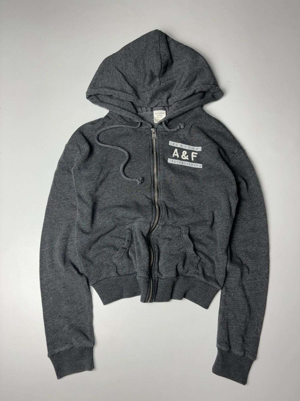 Abercrombie & Fitch × Vintage ABERCROMBIE FITCH CROPPED ZIP HOODIE Size S / US 4 / IT 40 - 1 Thumbnail