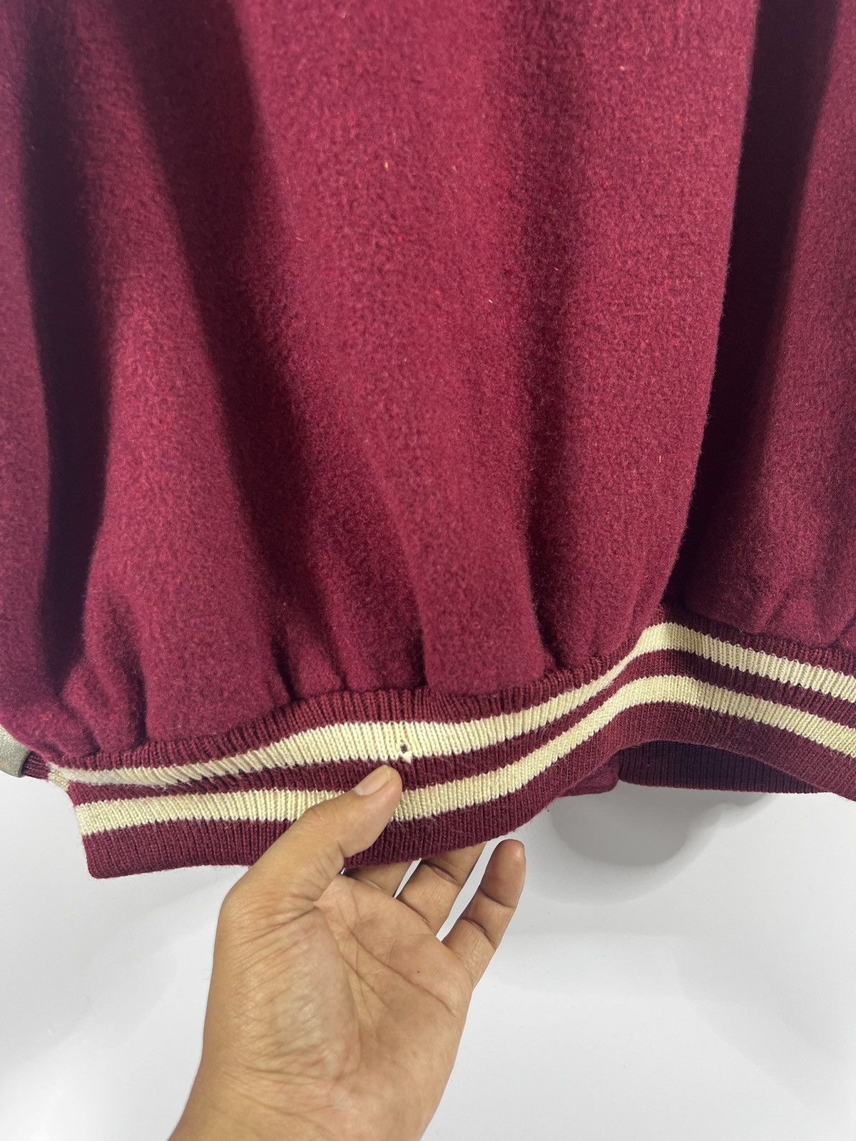Vintage 🔥 Vtg 90's japan Wrangler Leather Sleeves Varsity Jacket Size US S / EU 44-46 / 1 - 15 Thumbnail