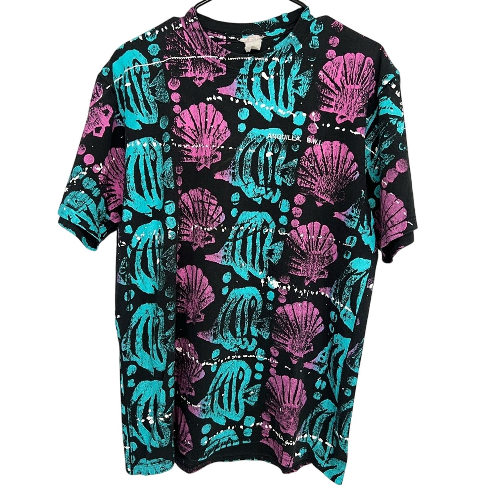 Vintage VINTAGE 90’s AOP ALL OVER FISH NATURE SHIRT MADE IN USA RARE Size US L / EU 52-54 / 3 - 1 Thumbnail