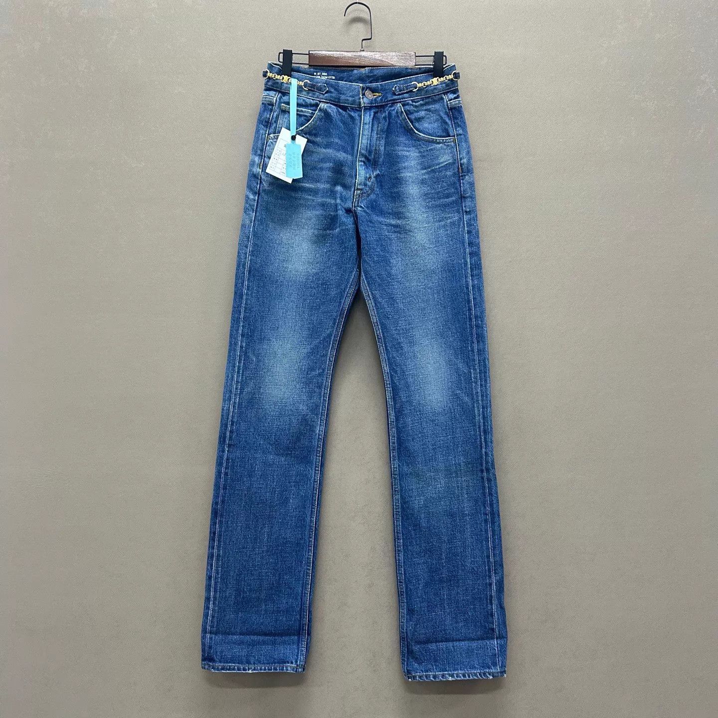 Celine Celine Washed Triomphe Chain Straight Jeans 99 New 28 Size 28" / US 6 / IT 42 - 1 Thumbnail