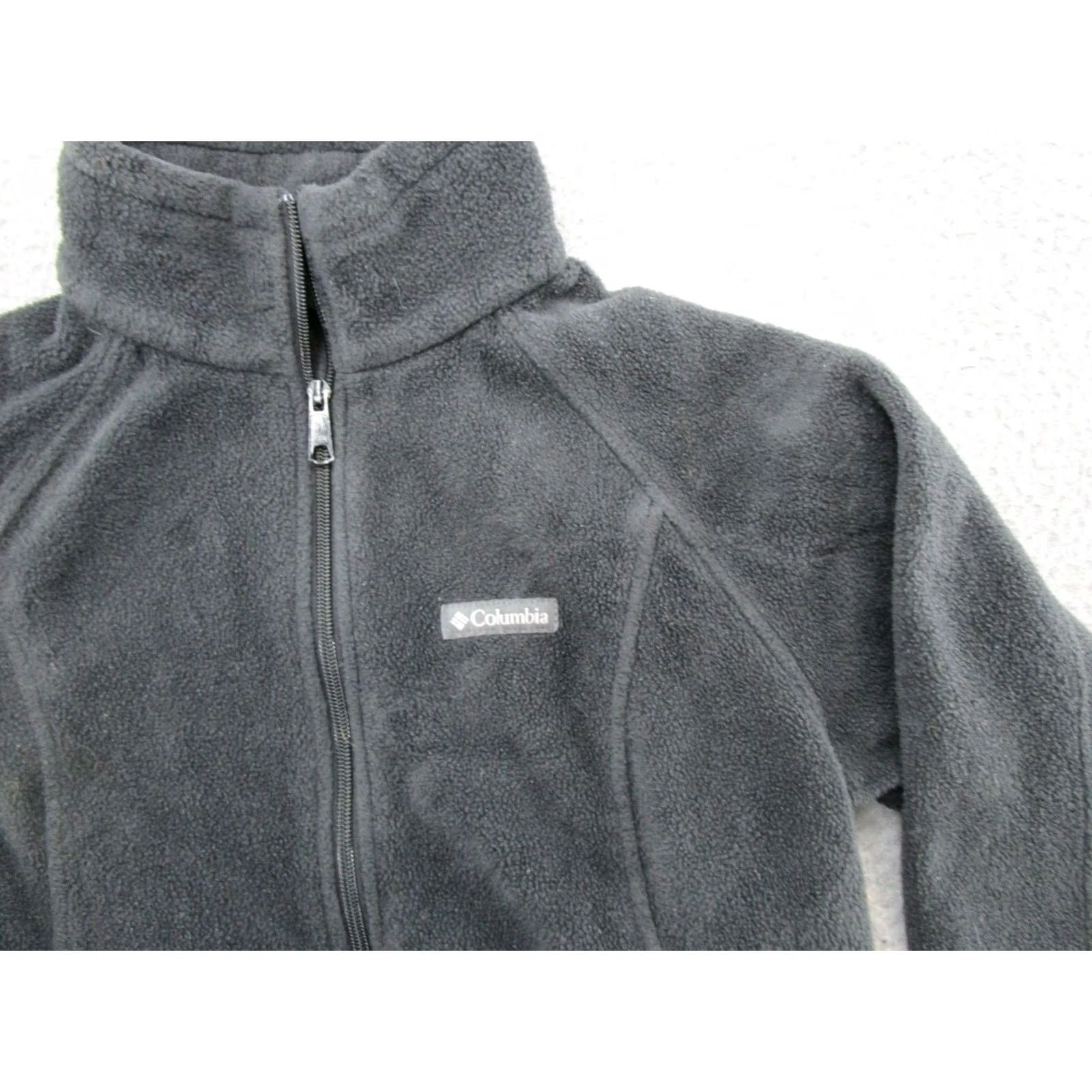 Vintage Columbia Full Zip Black Fleece Jacket Women’s Large Outdoor Hiking Camping Shirt Size L / US 10 / IT 46 - 2 Thumbnail