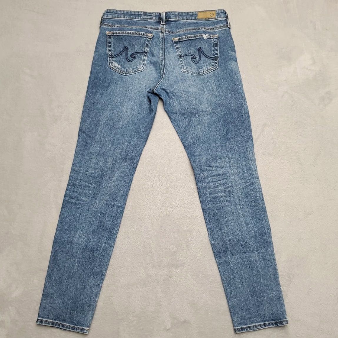 Denime Adriano Goldschmied Jeans Womens 27 Reg Blue The Stilt Cigarette Leg Faded Denim Jeans Size 27" / US 4 / IT 40 - 4 Thumbnail