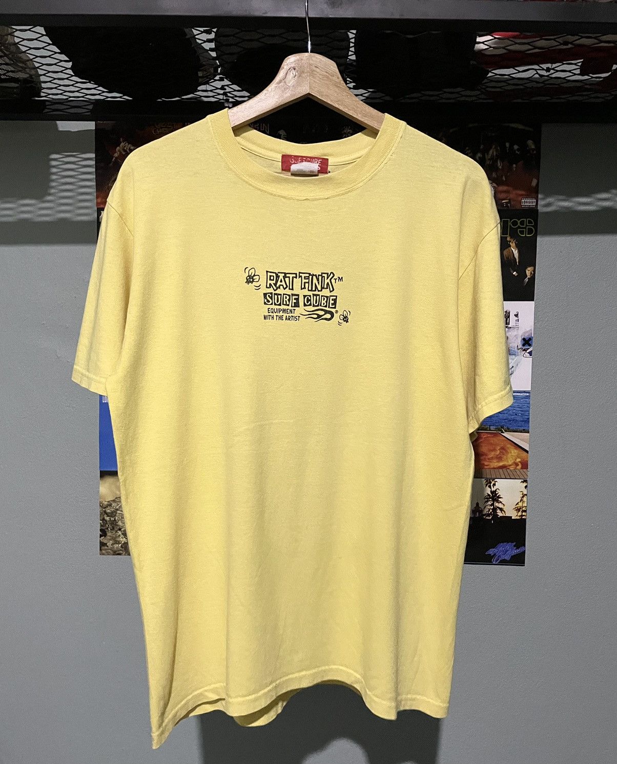 image of Anvil x Surf Style Crazy Vintage Ratfink Surf Cube in Yellow, Men's (Size Medium)