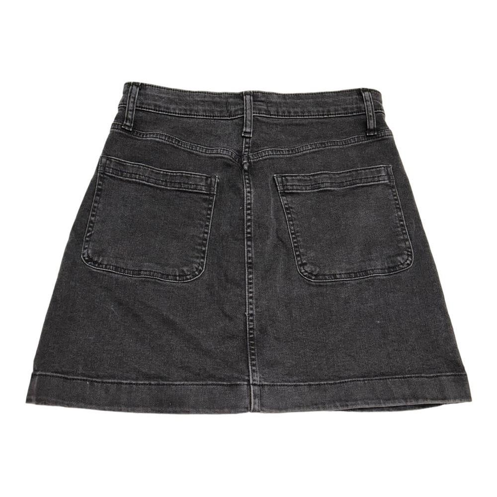 Madewell Madewell l Black Denim Front Button Aline Mini Skirt Size 26 Size 26" / US 2 / IT 38 - 3 Thumbnail