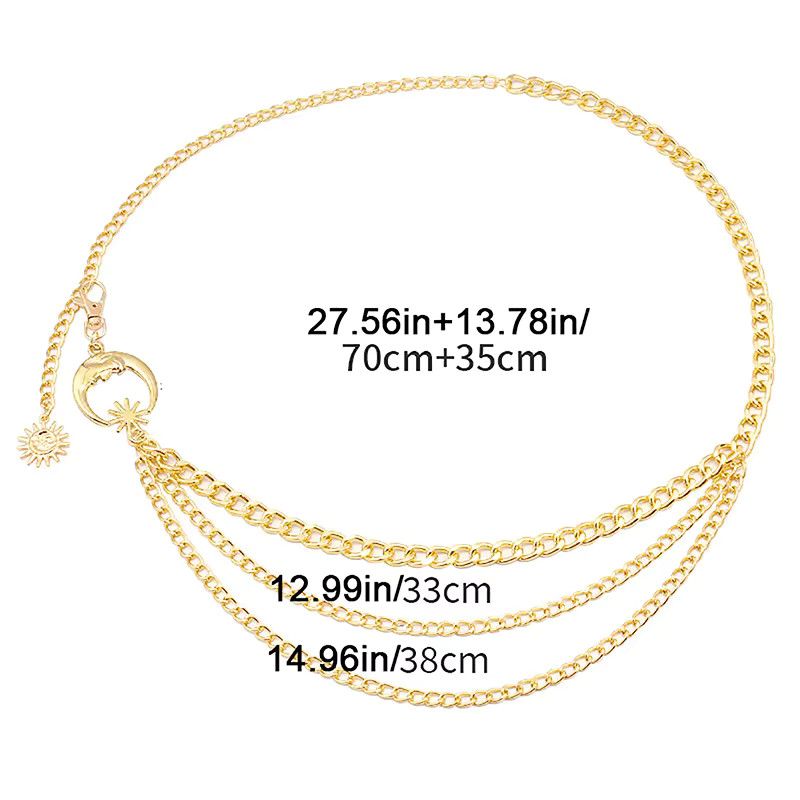 Jewelry Moon Star Waistbands Gothic Belt Size ONE SIZE - 5 Thumbnail