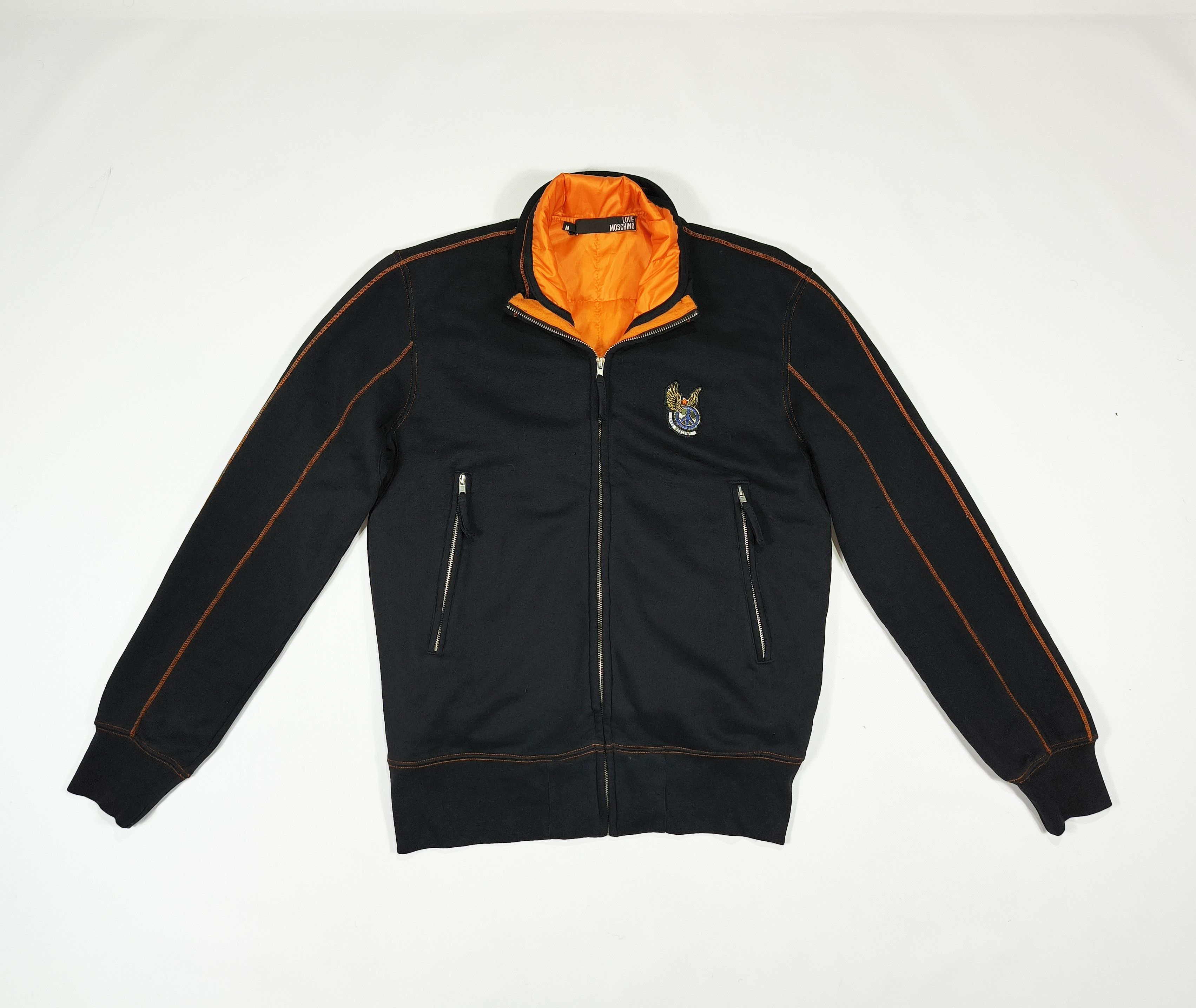 image of Love Moschino Lining Bomber Jacket Size M in Black, Men's