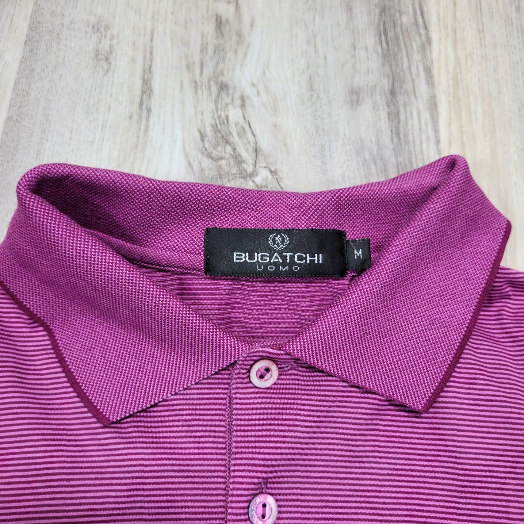 BUGATCHI VINTAGE Bugatchi Uomo Polo Shirt Magenta Golf Short Sleeve Cotton M Mens Size US M / EU 48-50 / 2 - 5 Thumbnail