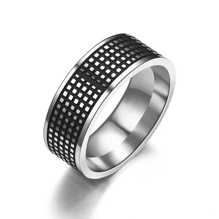 Jewelry × Vintage Silver Grid Tribal Design Ring Size 6-11 RGN - 594 Size ONE SIZE - 2 Thumbnail