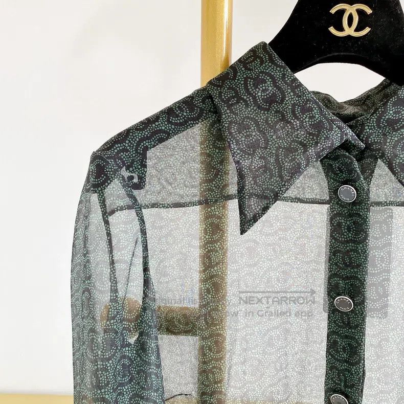 Chanel Chanel Silk shirt full of logo Size XXS / US 00 / IT 34 - 4 Thumbnail