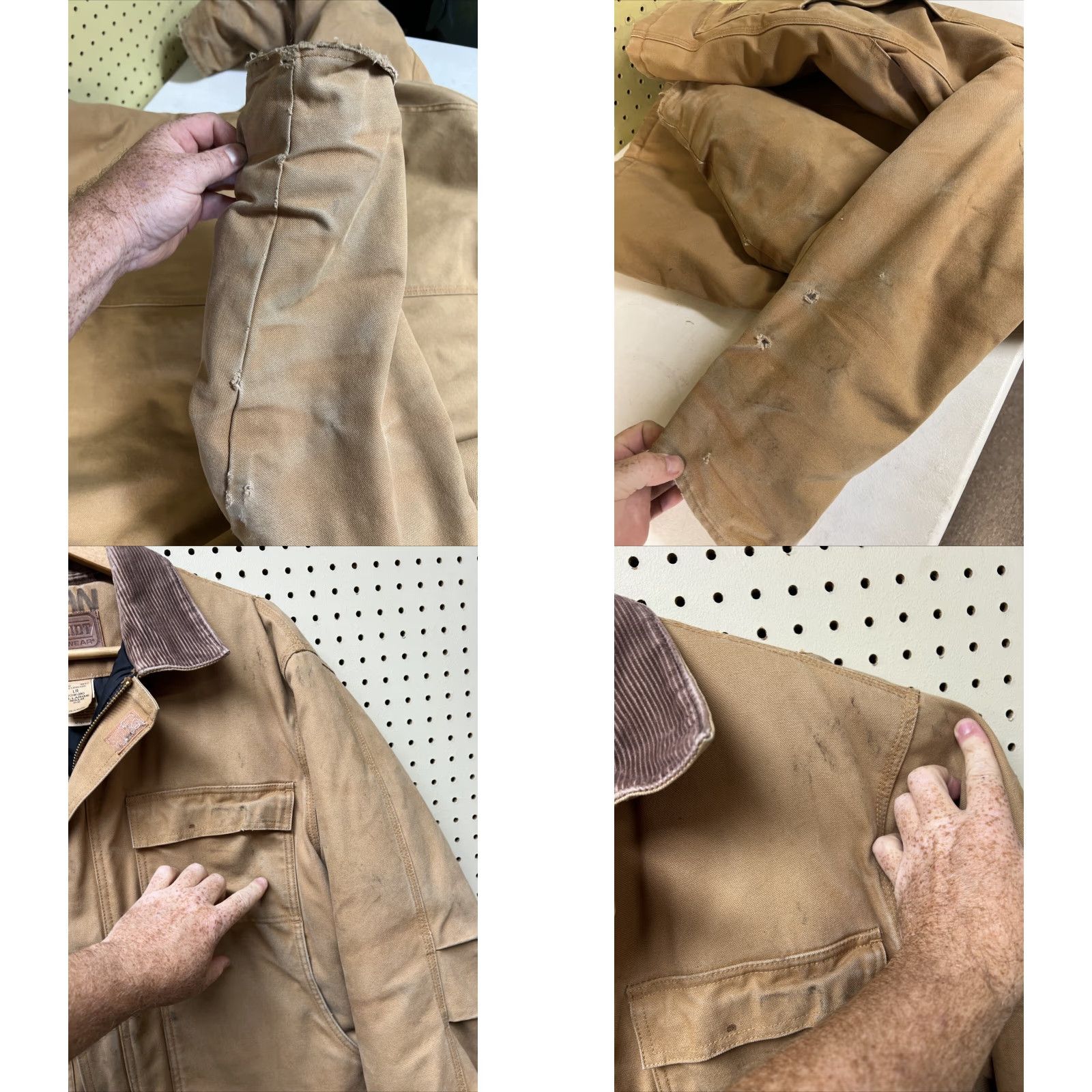 Vintage VINTAGE C.E. Schmidt Work Jacket Brown Tan Cotton Canvas Zip L 90s Mens Regular Short Brown Lining Polyester Quilted Distressed Logo Coat/Jacket Size US L / EU 52-54 / 3 - 9 Thumbnail