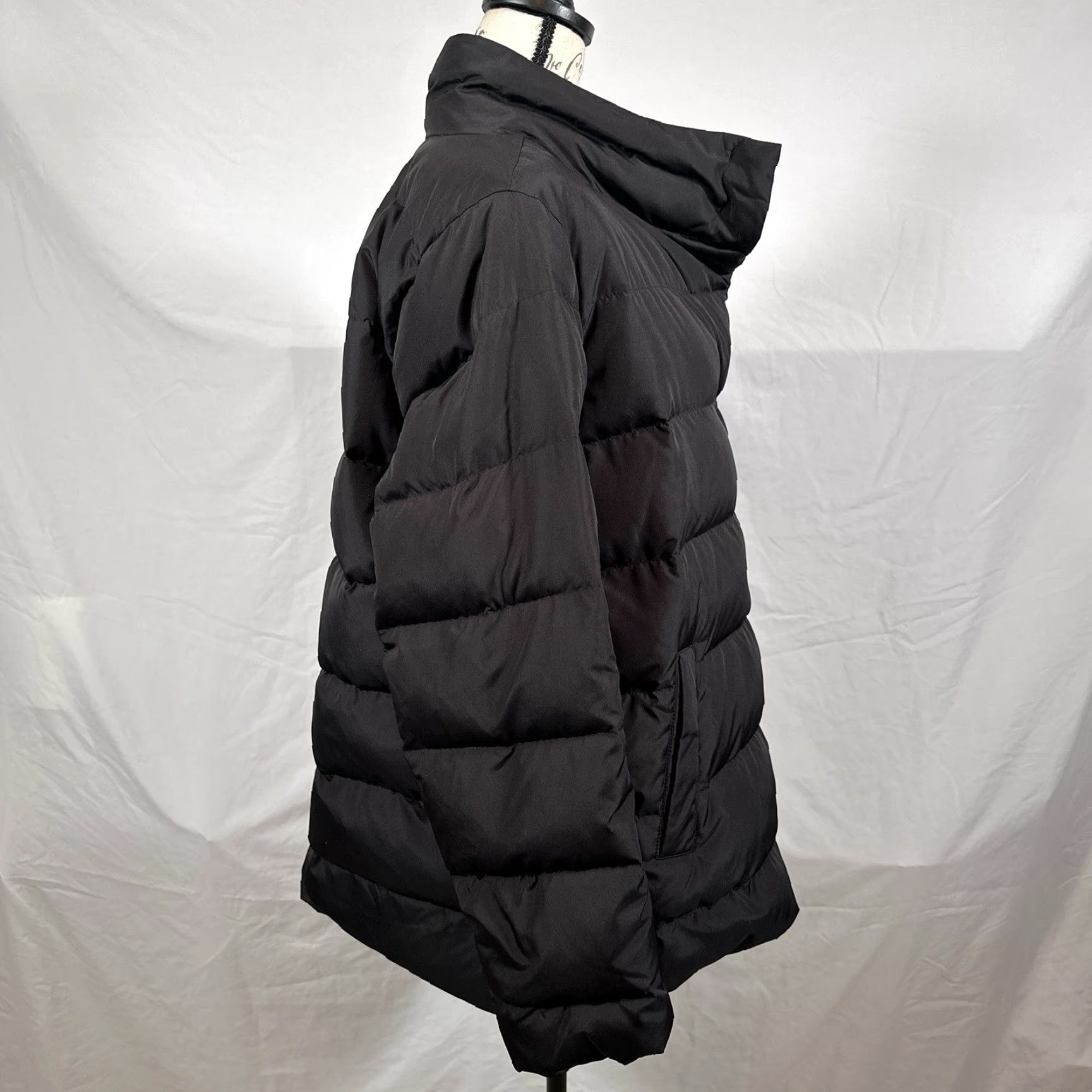 J. Jill J Jill Down Puffer Coat Womens Large Black Asymmetrical Snap Outdoor Warm Cozy Coat Size L / US 10 / IT 46 - 4 Thumbnail
