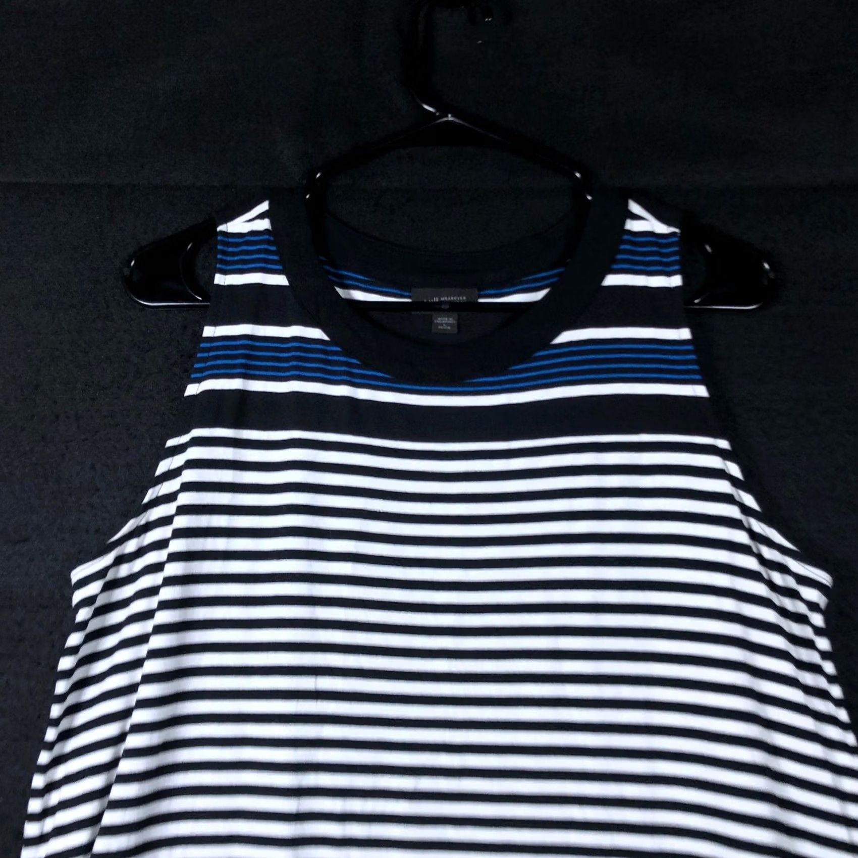 Vintage J Jill Women Blouse Striped Sleeveless Black White Wearever Collection PL Petite Casual Sleeveless Blouse Womens Size L / US 10 / IT 46 - 2 Thumbnail