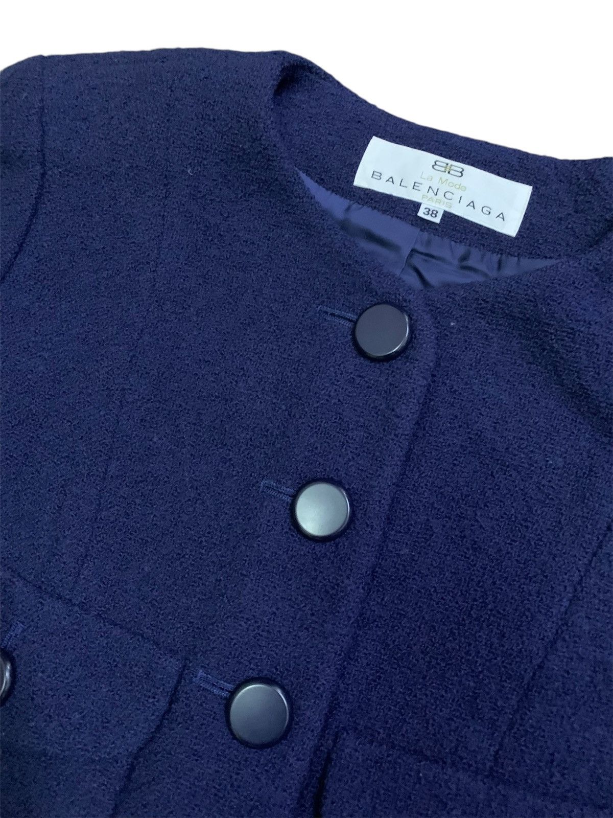 Balenciaga Vtg Balenciaga Paris Navy Jacket Button Size S / US 4 / IT 40 - 6 Thumbnail