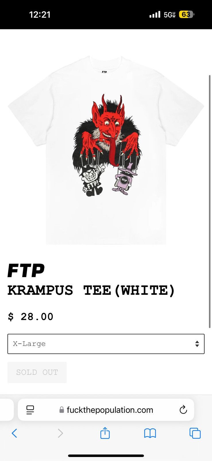 Fuck The Population Krampus FTP Tee Size US XL / EU 56 / 4 - 1 Thumbnail
