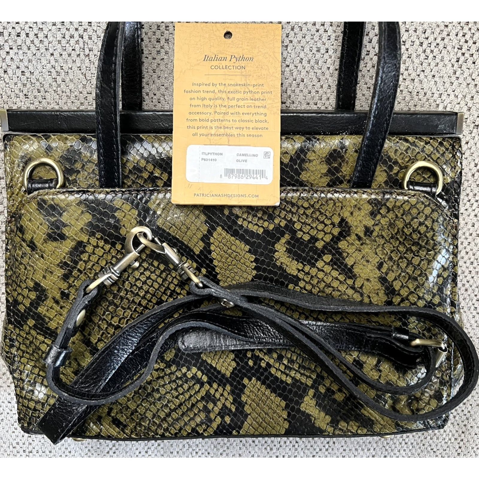 Patricia Nash Patricia Nash Olive Green Python Camellino Crossbody Bag User: Patricia Nash Olive Green Python Camellino Crossbody Bag Size ONE SIZE - 2 Thumbnail