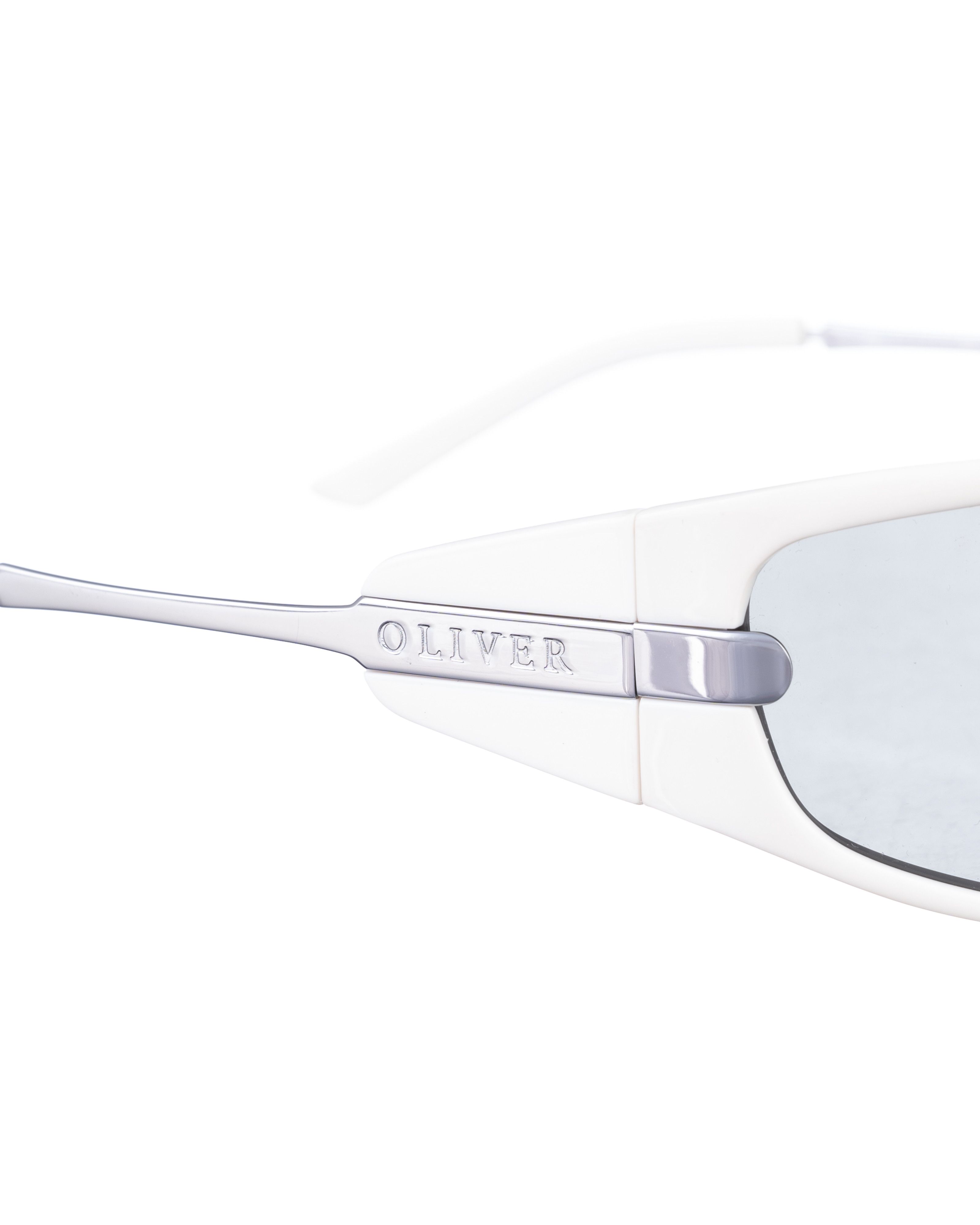 Valentino Oliver by Valentino 90s White Plastic Wraparound Sunglasses Size ONE SIZE - 3 Thumbnail