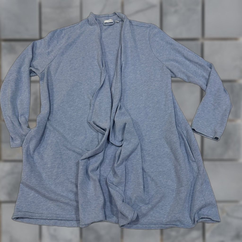 J. Jill Pure Jill Coatigan Womens XL Blue Cotton Blend Knit Open Pockets Mid-Length Size XL / US 12-14 / IT 48-50 - 1 Thumbnail