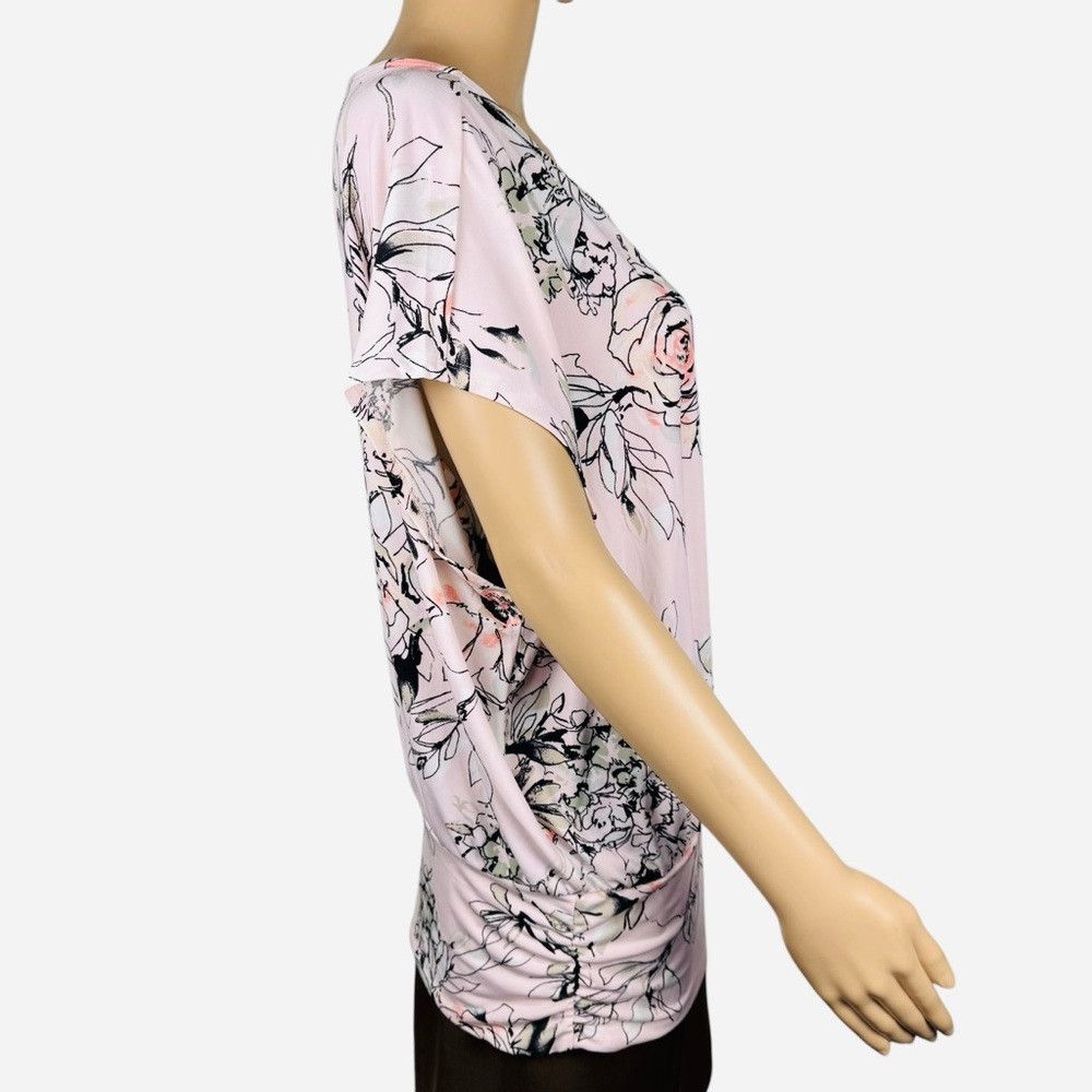White House Black Market White House Black Market Pink Floral Sleeveless Blouse Size Size L / US 10 / IT 46 - 3 Thumbnail