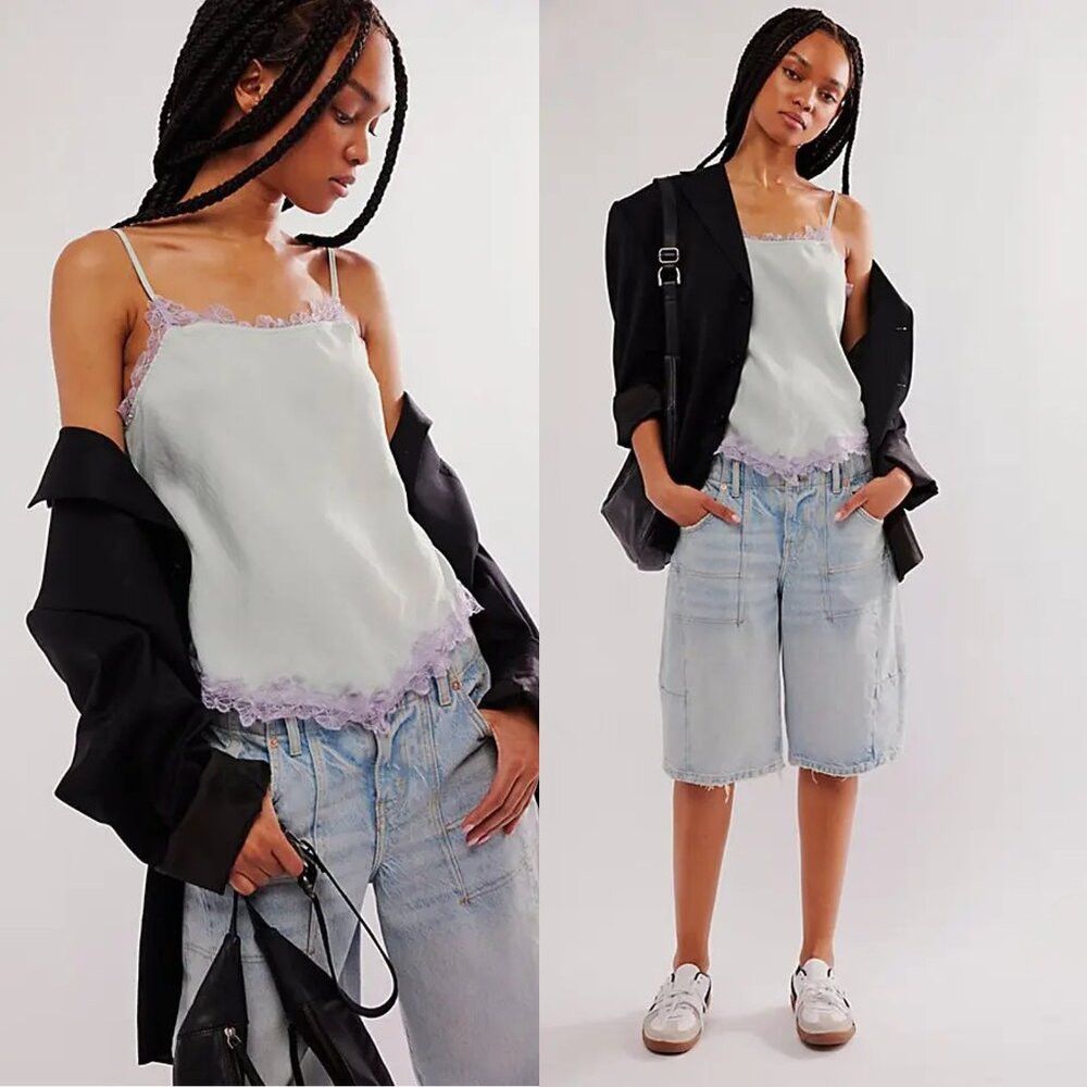 Free People New Free People Sunset Lover Sea Mist Cami Top Size S Size S / US 4 / IT 40 - 1 Thumbnail