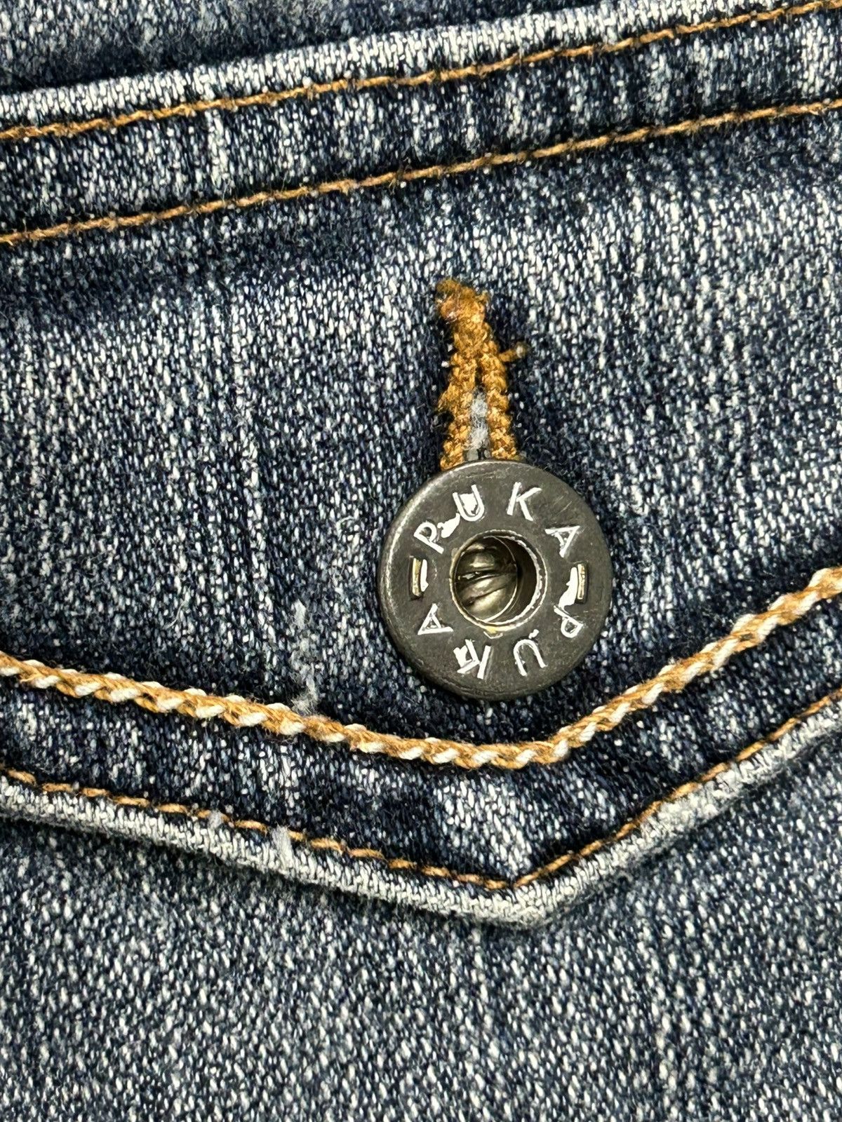 GOSTAR DE FUGA Vintage Puka Flare Carpenter Jean Double Pocket Utility Styl Size US 32 / EU 48 - 9 Thumbnail