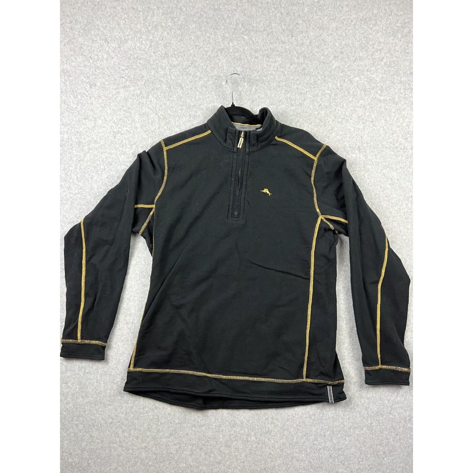Tommy Bahama Tommy Bahama Sweater Mens 1/4 Zip Crew Neck Gold Black 50 Sweatshirt Knit Cotton Pullover M Adults Mens Size US M / EU 48-50 / 2 - 2 Thumbnail