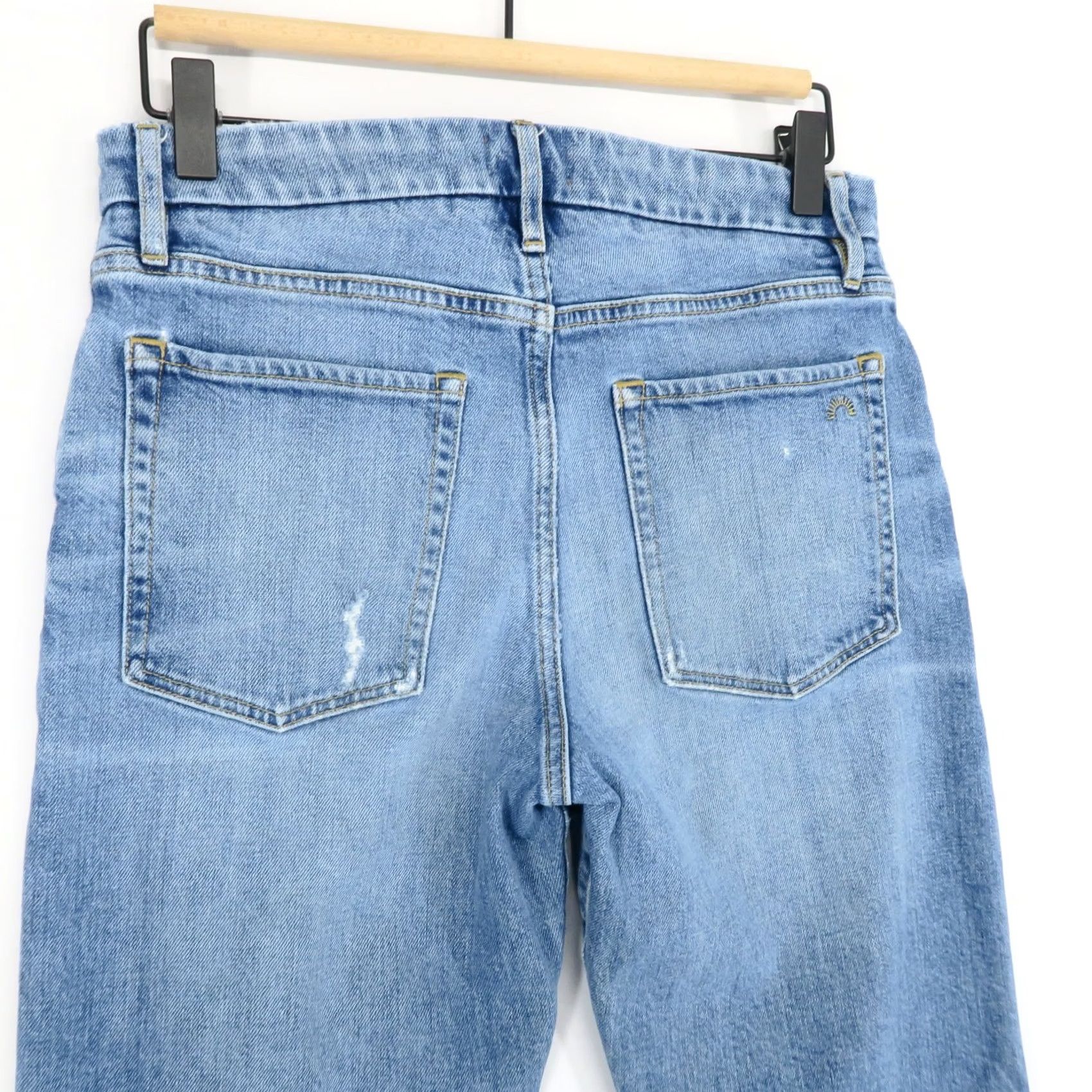 Vintage Porter Blue Jeans Womens 26 Rebel Straight High Rise Stretch Raw Hem Denim Size 26" / US 2 / IT 38 - 4 Thumbnail