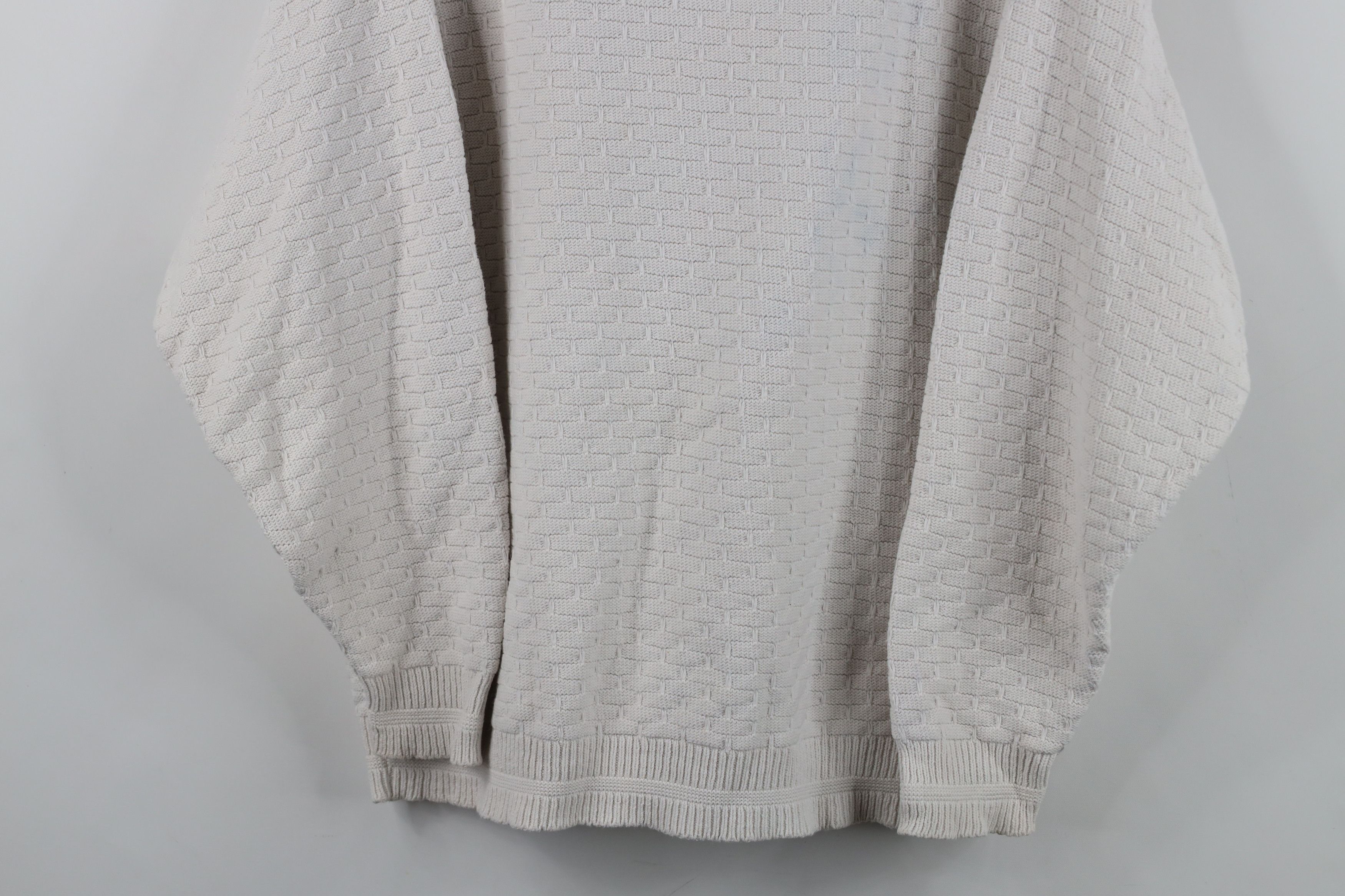 Vintage Vintage 90s Streetwear Cotton Knit Sweater Light Gray USA Size US M / EU 48-50 / 2 - 3 Thumbnail