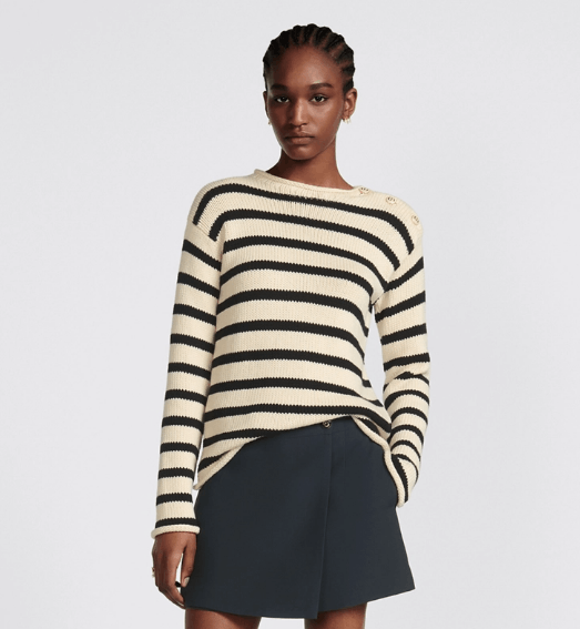 Dior o1w1db10525 054S22 Sweater in Ecru/Black Size S / US 4 / IT 40 - 4 Thumbnail