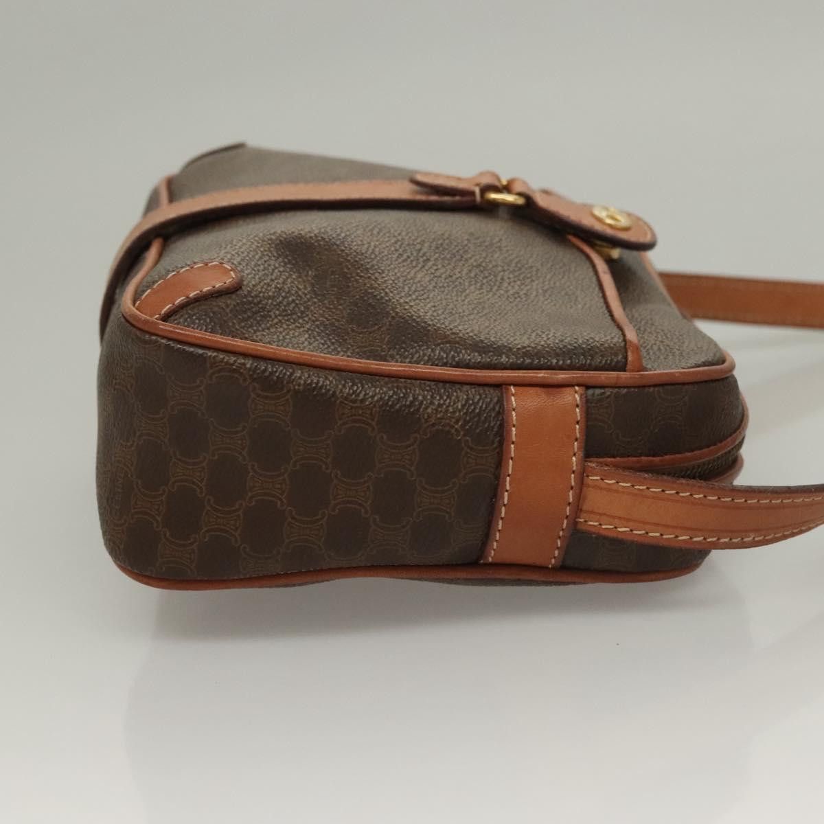 Celine CELINE Macadam Canvas Shoulder Bag Pvc Leather Brown Gold Size ONE SIZE - 4 Thumbnail