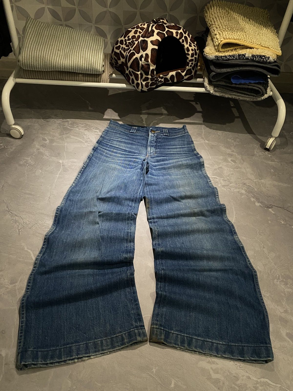 Vintage CRAZY Rare Washed Flared / Japanese Style Y2K / Vintage Size US 27 - 1 Thumbnail