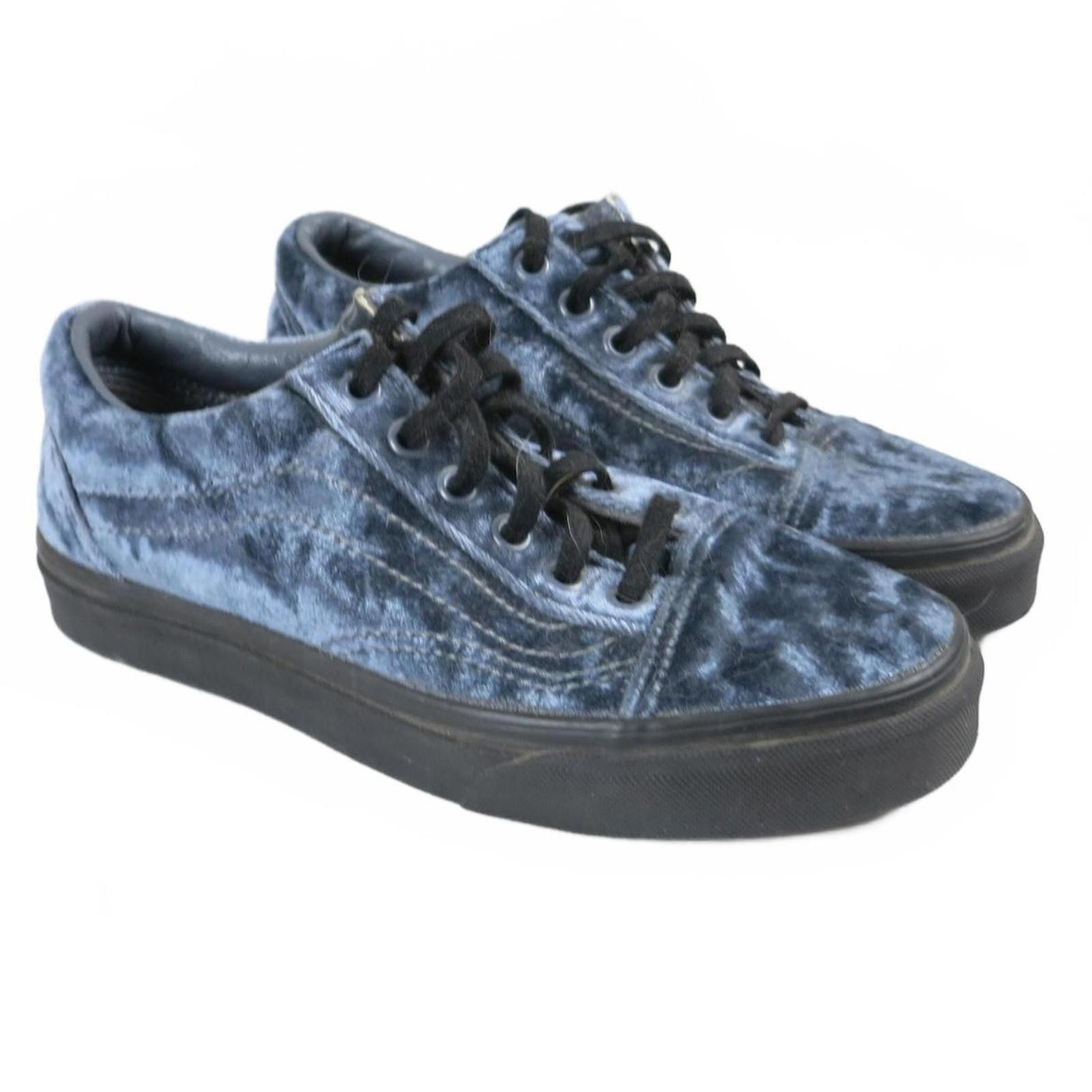Vans Women's 5 Vans Old Skool Grey-Black Velvet Sneakers Size US 5 / IT 35 - 1 Thumbnail