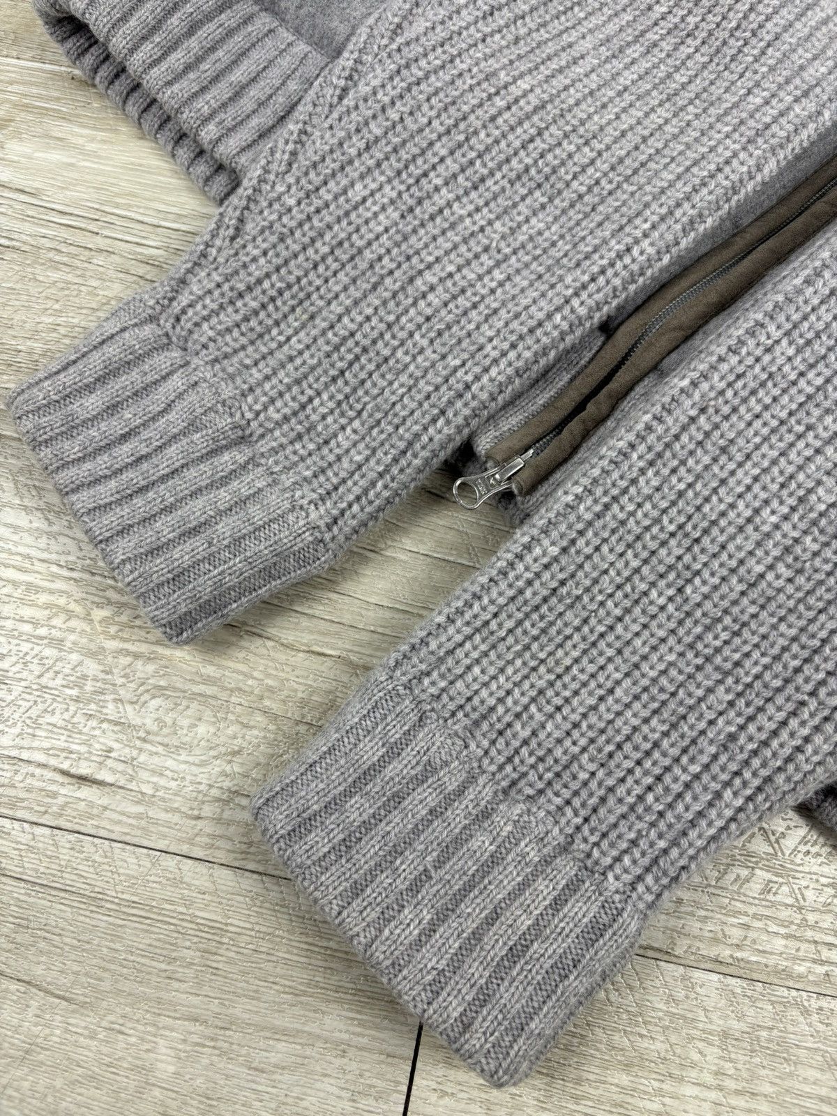Gran Sasso Rare Sartorial Gran Sasso Knit Wool-Cashmere Down Jacket Full-Zip Cardigan Bomber Size US XL / EU 56 / 4 - 17 Thumbnail