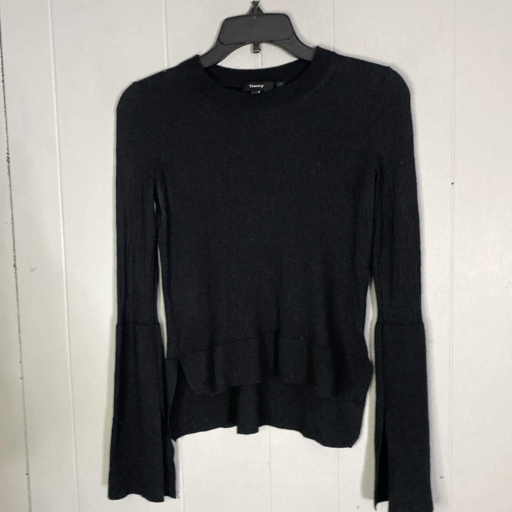 Theory VINTAGE Theory Merino Wool Long Sleeve Sweater Womens Small 15x22 Stretch S Black Crew Neck Pullover Shirt Womens 15X22 Black Stretch Size S / US 4 / IT 40 - 6 Thumbnail