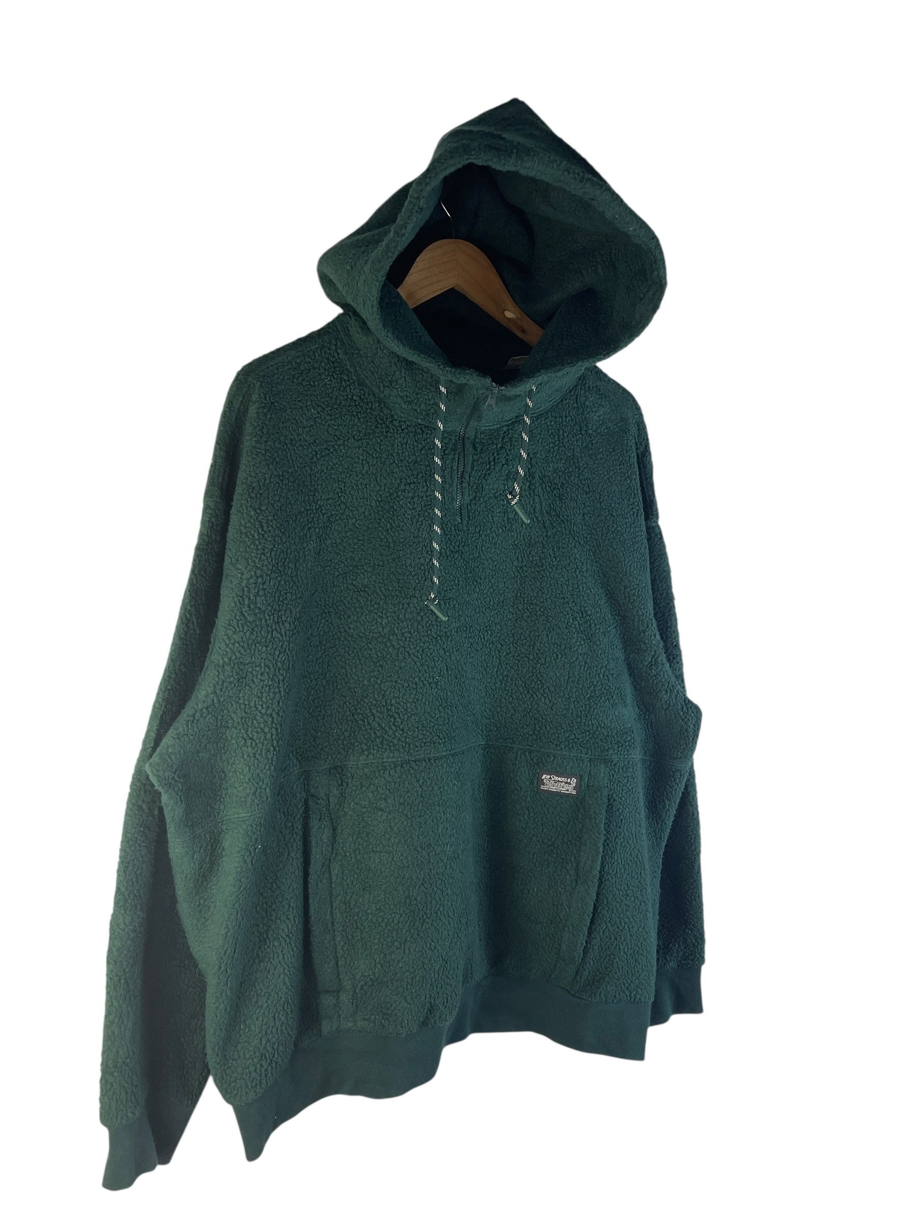 Levi's Levi’s Sherpa Fleece Quarter Zip Hoodie Forest Green XL Size US XL / EU 56 / 4 - 3 Thumbnail
