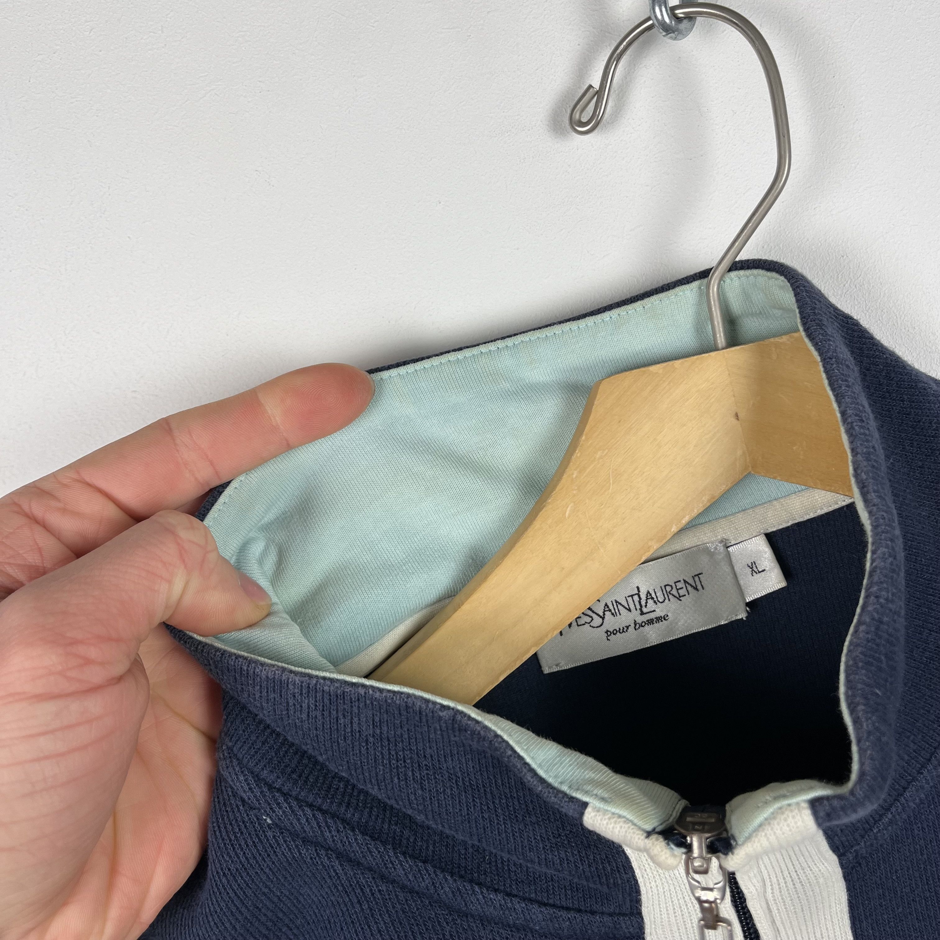 Yves Saint Laurent Vintage Yves Saint Laurent YSL Big Logo Zip Sweatshirt 90’s Size US XL / EU 56 / 4 - 19 Thumbnail