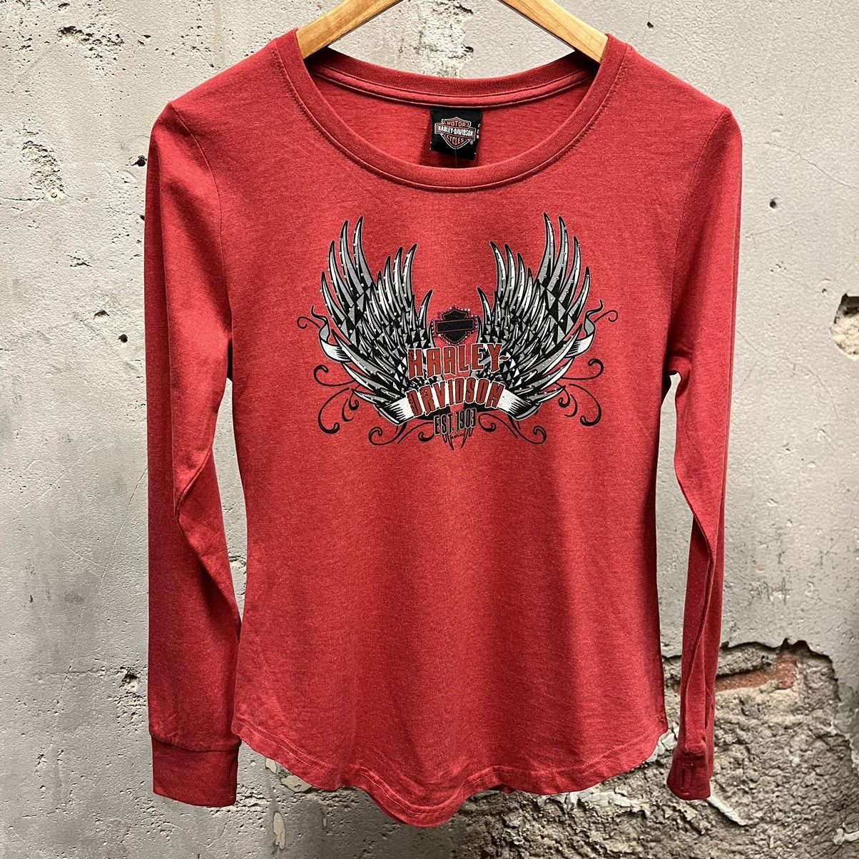 Harley Davidson Harley Davidson Red Angel Wing Long Sleeve Y2K T-Shirt S Size S / US 4 / IT 40 - 1 Thumbnail