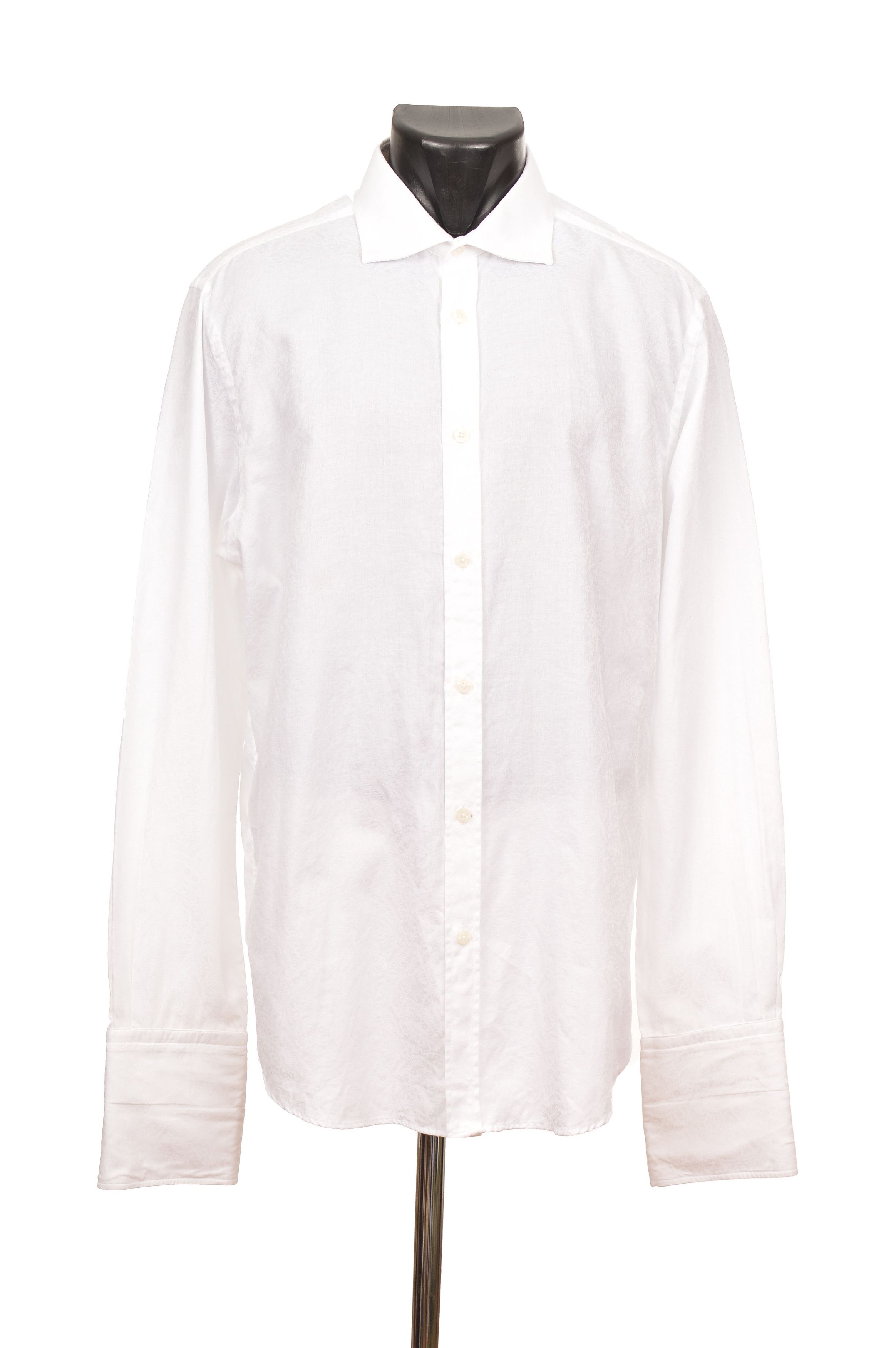 New & Lingwood White Paisley Pattern Cufflinks Button Shirt