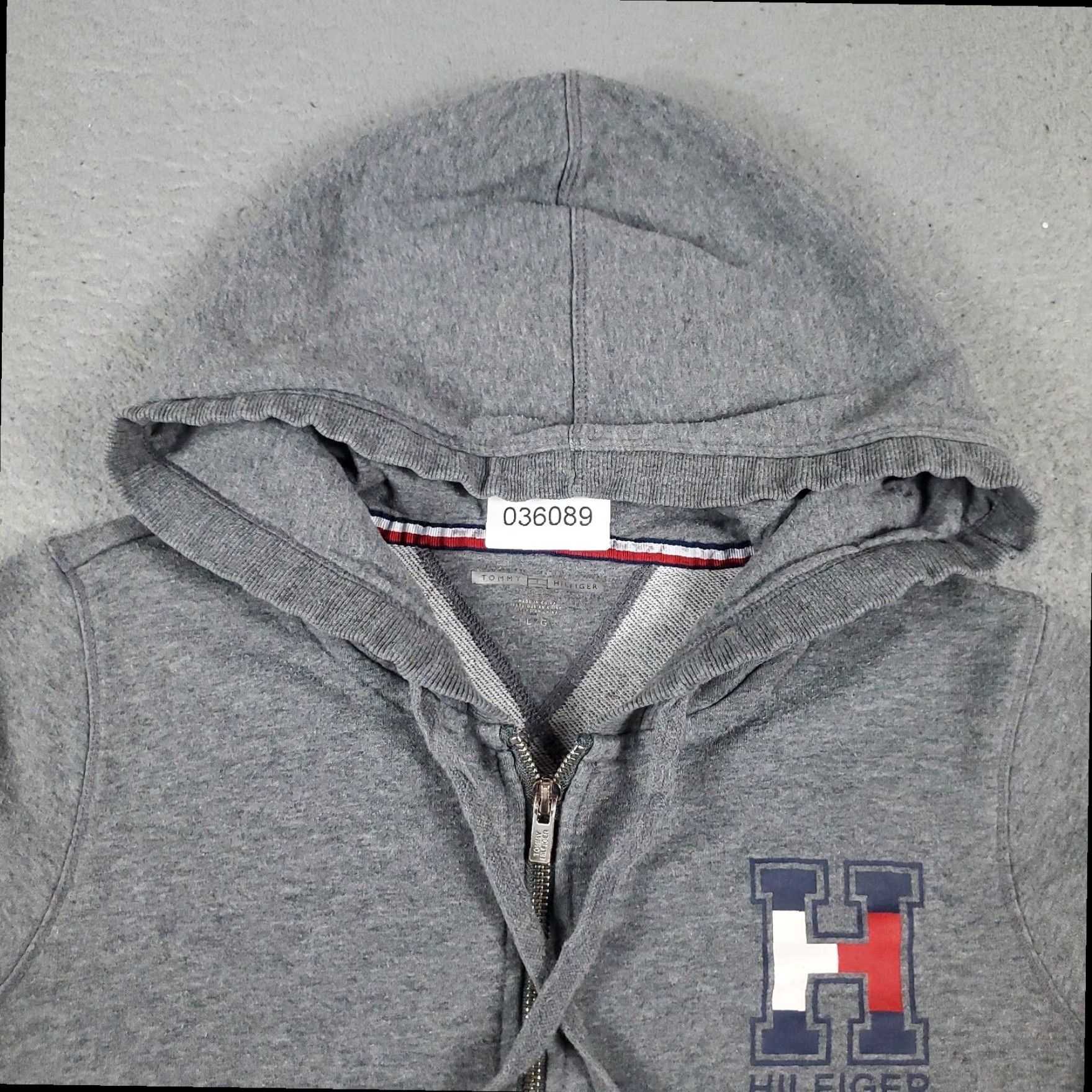 Tommy Hilfiger Tommy Hilfiger Full Zip Hoodie Sweater Womens Large Gray Cotton Blend Long Sleeve Mock Neck Size L / US 10 / IT 46 - 3 Thumbnail