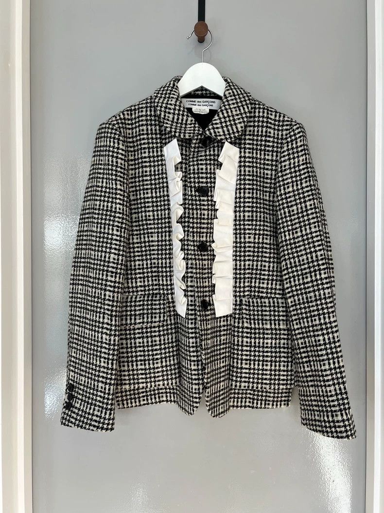 Comme Des Garcons Plaid Lace Blazer Blazers