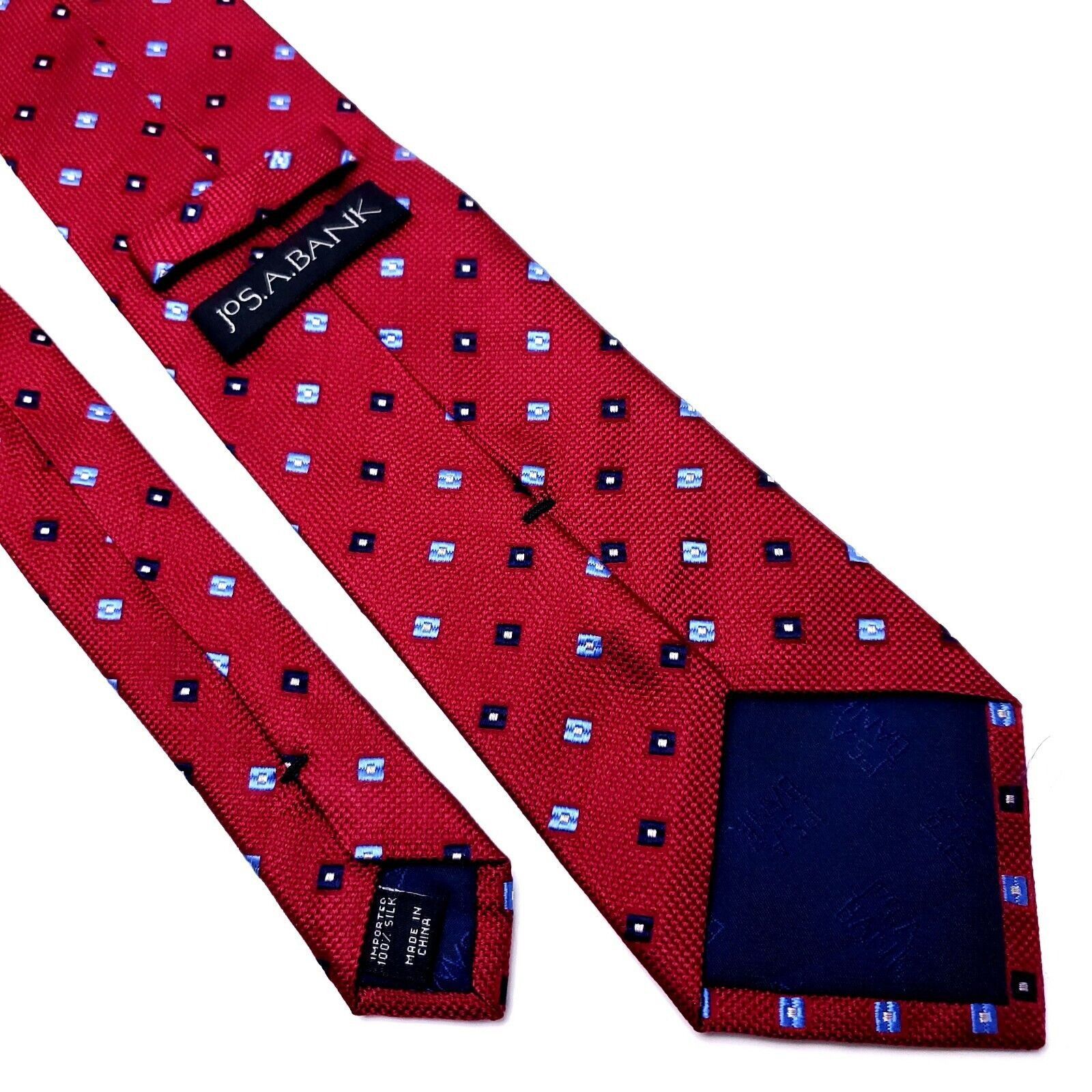 Jos. A. Bank Jos A Bank Silk Tie Red Woven Geometric Size ONE SIZE - 5 Thumbnail