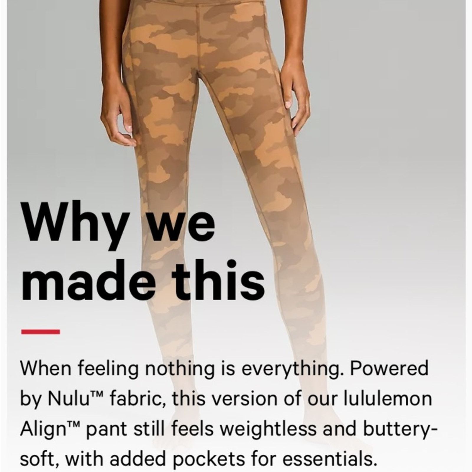 Lululemon NEW! Align High Rise HR Pant 25” Pockets 18 Camo Beige Multi Size 40" / US 18 - 10 Thumbnail