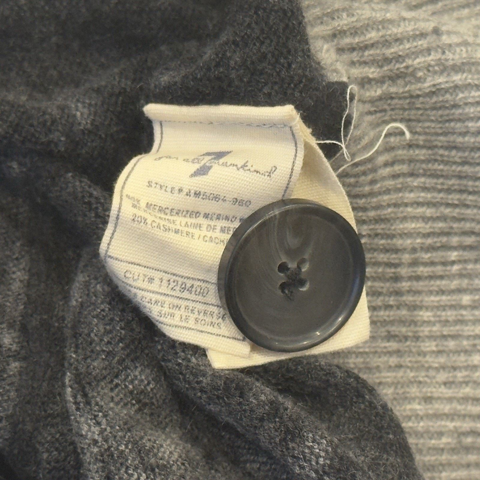 7 For All Mankind 7 For All Mankind Merino Wool Button Cardigan in Gray Size M Size US M / EU 48-50 / 2 - 4 Thumbnail