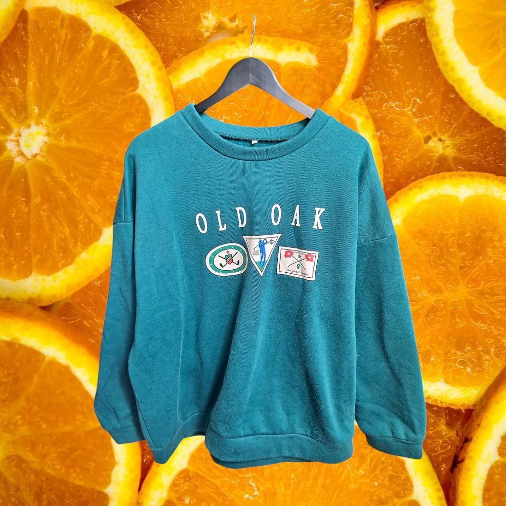 OAK Old Oak Vintage Golf Theme Crewneck Sweatshirt Teal Sports G Size US XL / EU 56 / 4 - 2 Thumbnail