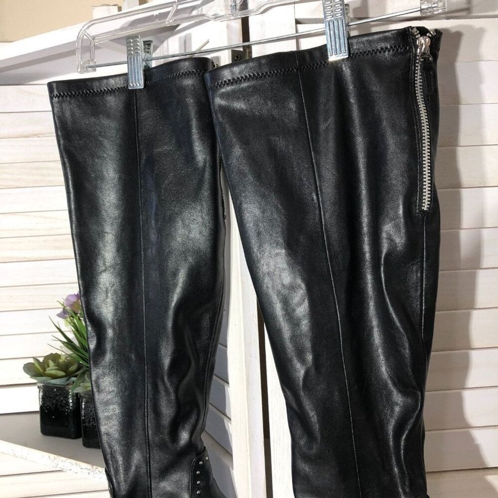 Franco Sarto Franco Sarto over the knee boots black leather studded 9.5 Size US 9 / IT 39 - 9 Thumbnail