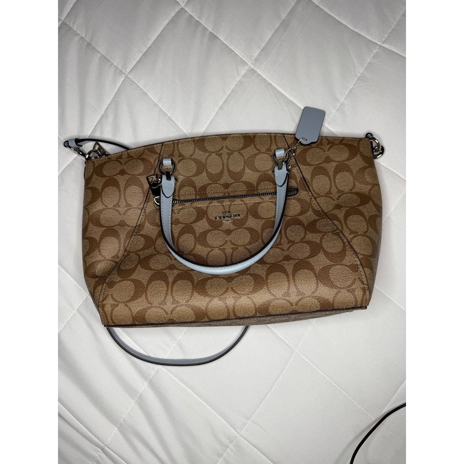 Coach BRAND NEW W/ Tag COACH C24923 Signature SATCHEL Canvas Beige Size ONE SIZE - 8 Thumbnail