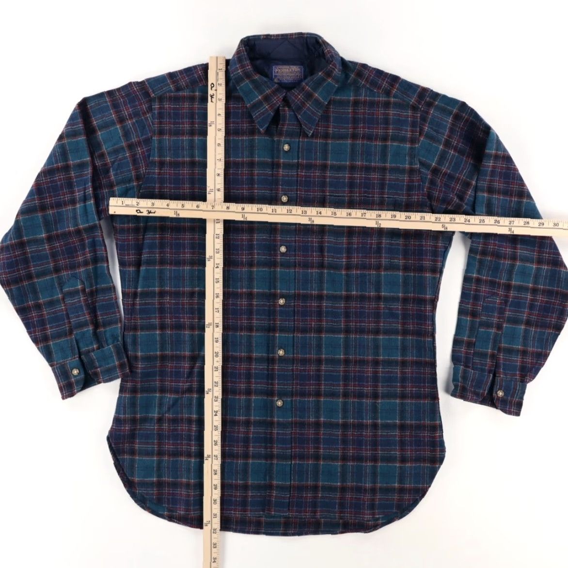 Pendleton VINTAGE Pendleton Shirt Navy Wool Plaid Button Up Men L Size US L / EU 52-54 / 3 - 3 Thumbnail