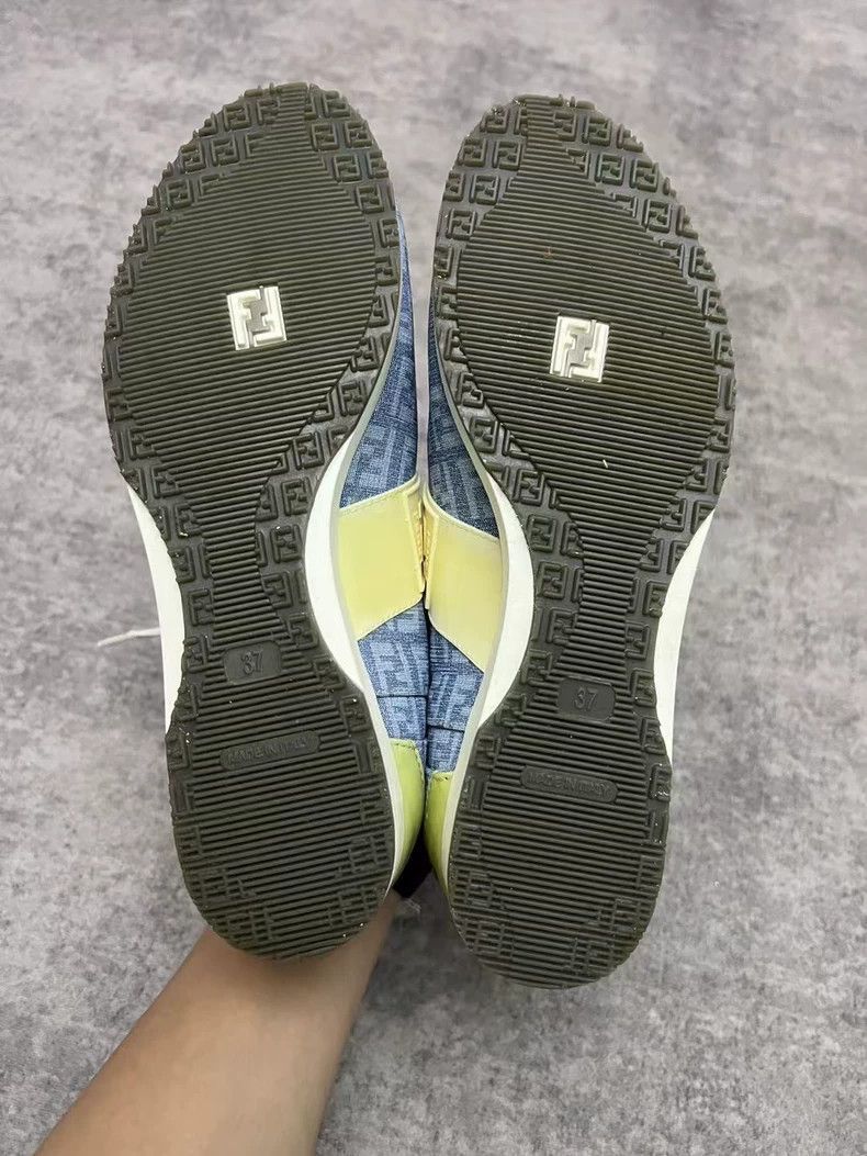 Fendi Fendi Denim and Leather Sport Sneakers Size 37 Size US 6.5 / EU 39-40 - 8 Thumbnail