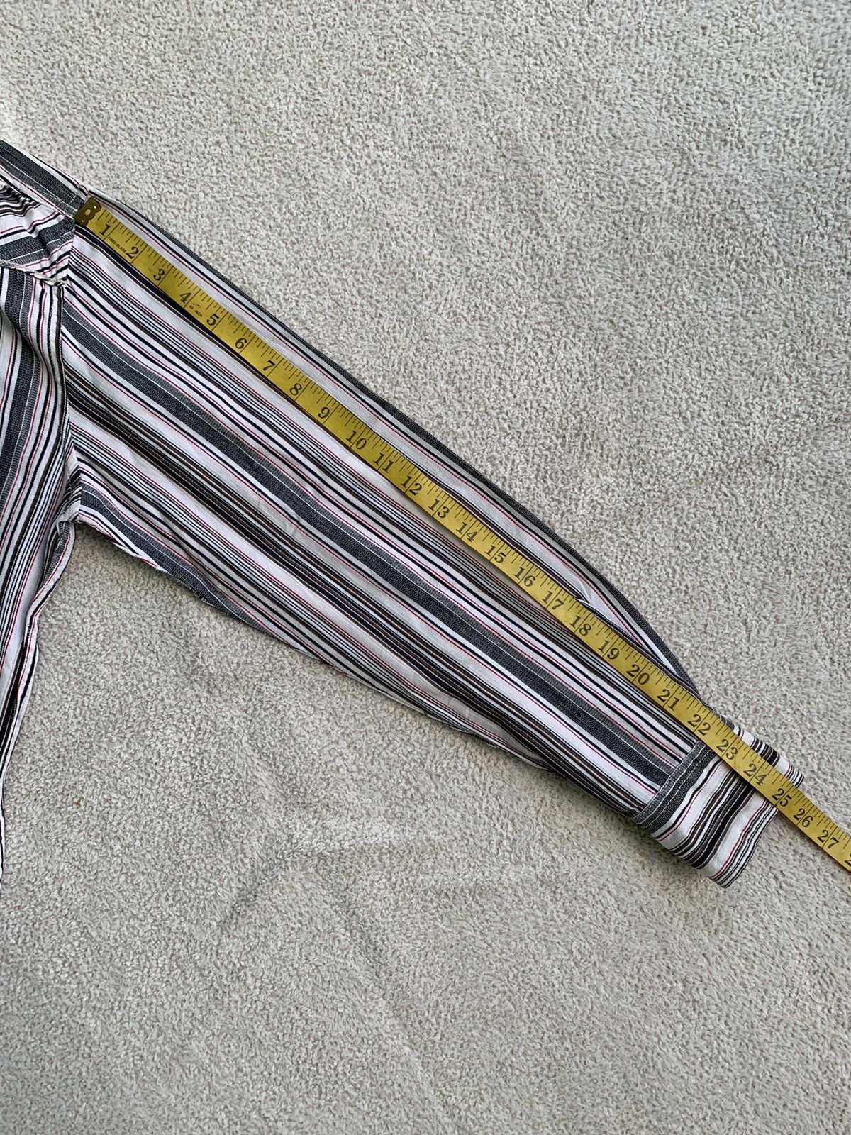 Issey Miyake × Japanese Brand × Yohji Yamamoto Crebar Garments Stripe Western Ziper Shirt Size US L / EU 52-54 / 3 - 12 Thumbnail